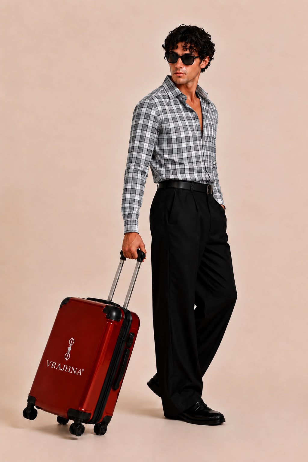 Graphite Heritage Shirt worn by model, side view