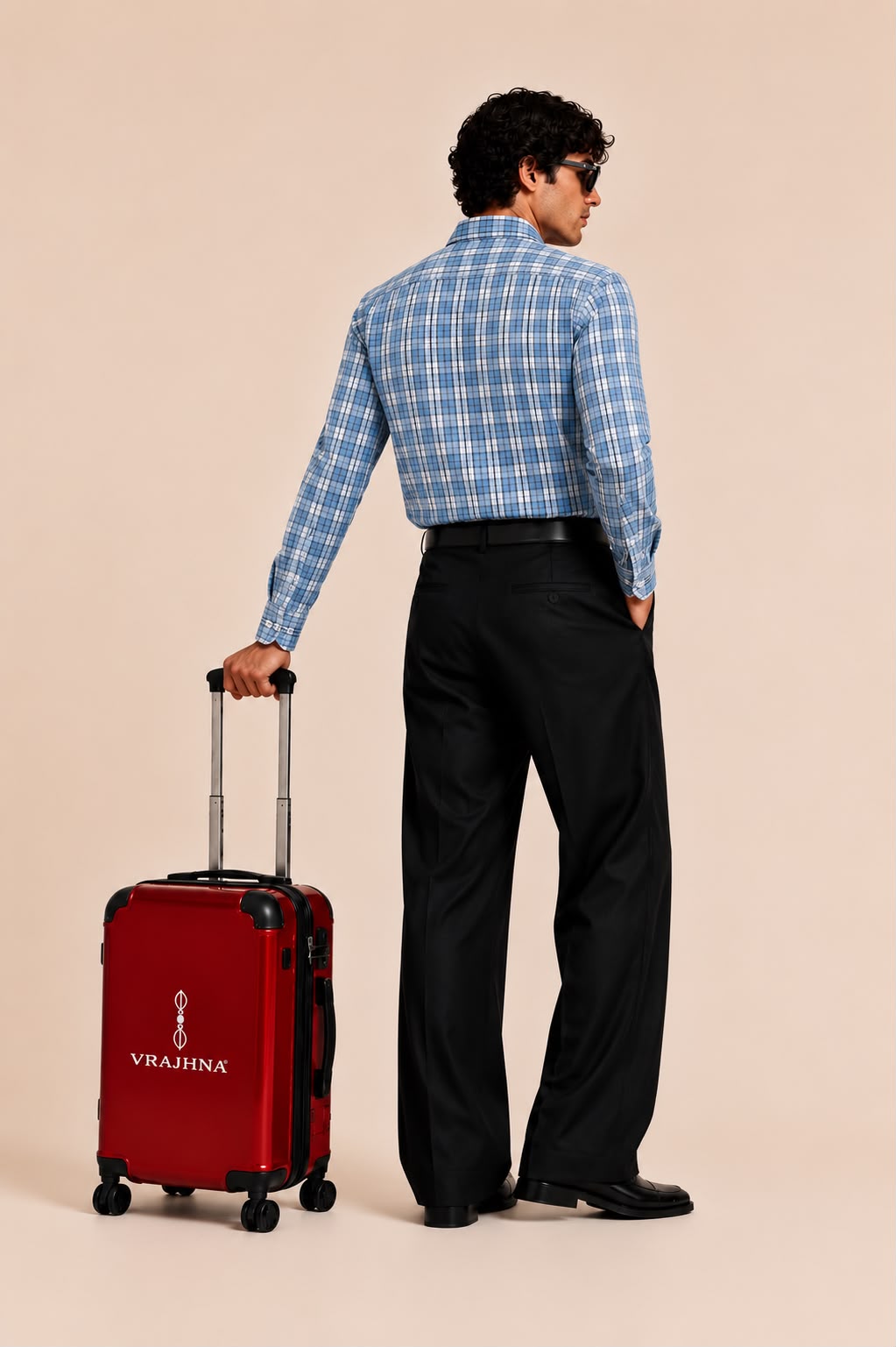 Azure Heritage Shirt worn by model, back view