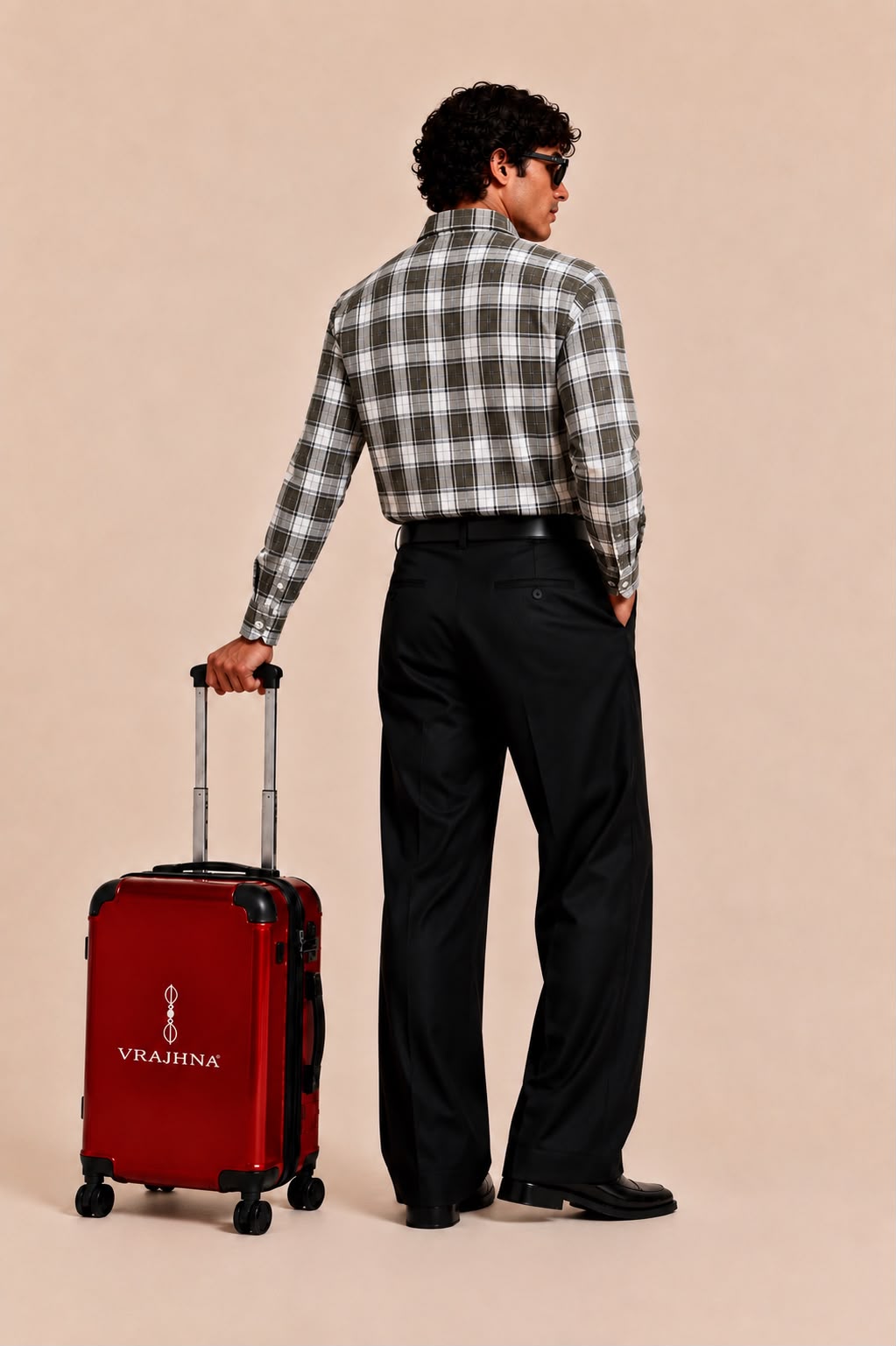 Olive Heritage Shirt worn by model, back view
